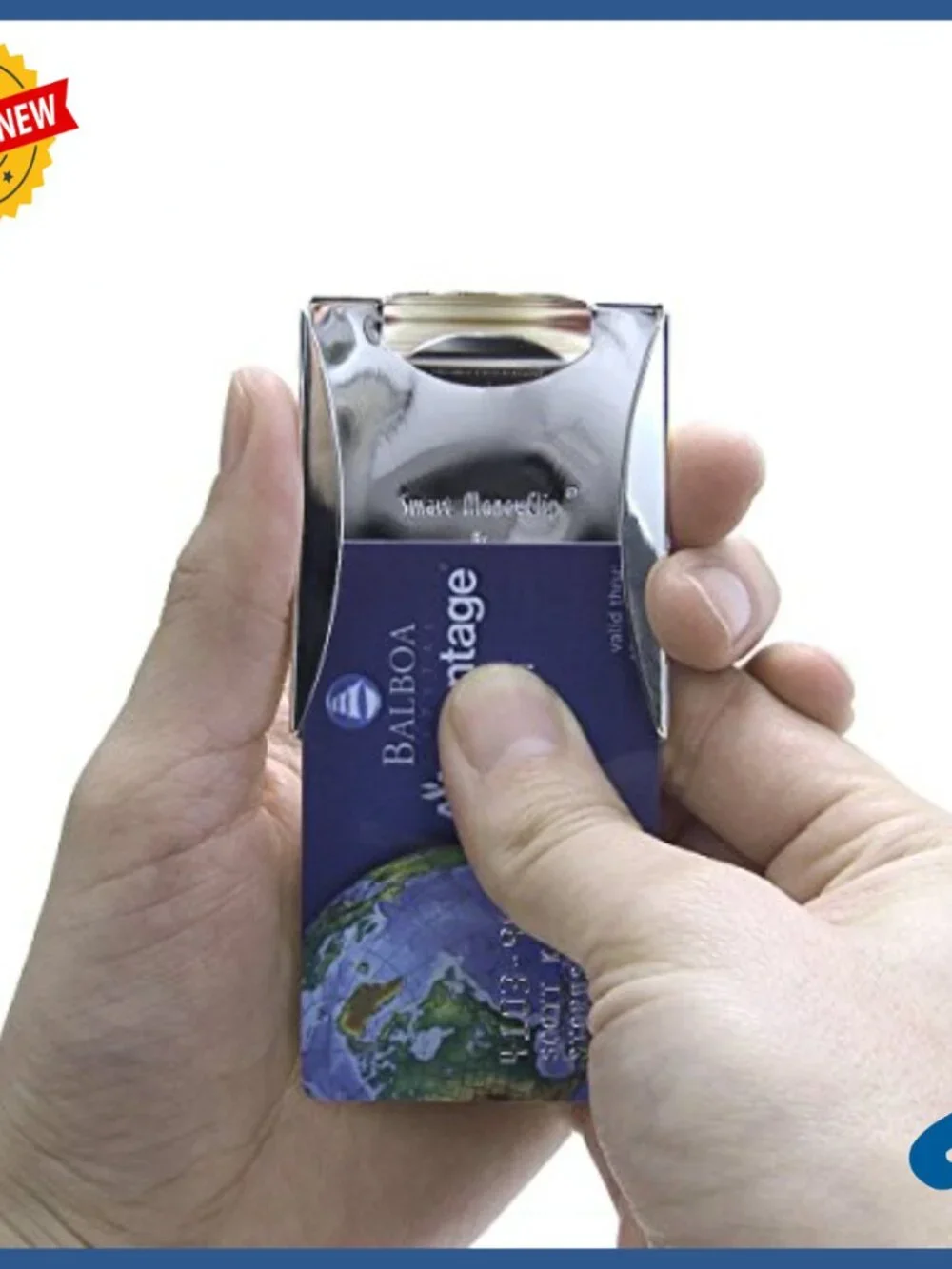 Slim Stainless Steel Money Clip with Card Holder, Ultra Thin Design
